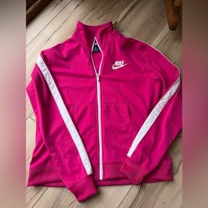 Nike, workout zip up sweater. Hot pink, size M.